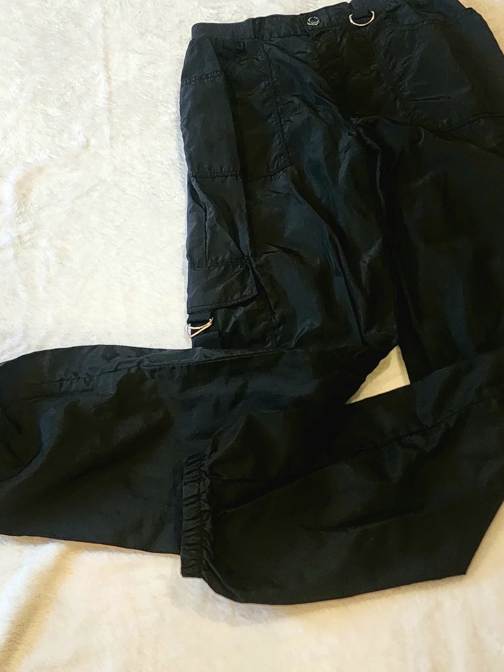 Justice Black Kids Cargo Parachute Pants